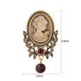 thumbnail image 5 of Opvise Women Brooch Retro Human Profile Relief Retro Court Rhinestone Decor Anti-slip Hollow Out Suit Coat Collar Hat Scarf Decoration Clothes Pin Prom Party Garment Jewelry, 5 of 7