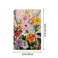 thumbnail image 4 of Amhnf Linen Garden Flag Floral Art Design Pink Orange Red Purple Flowers Green Leaves Decorative Banner For Home Outdoor Garden Yard Decor 12x18 inch, 4 of 5