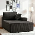 thumbnail image 2 of LUMIHO Chaise Lounge with Right Armrest, Comfy Corduroy Upholstered Sofa Bed Chair, No Assembly Required Modern Upholstered Lounge Chair for Bedroom, Living Room and Office,Gray, 2 of 4