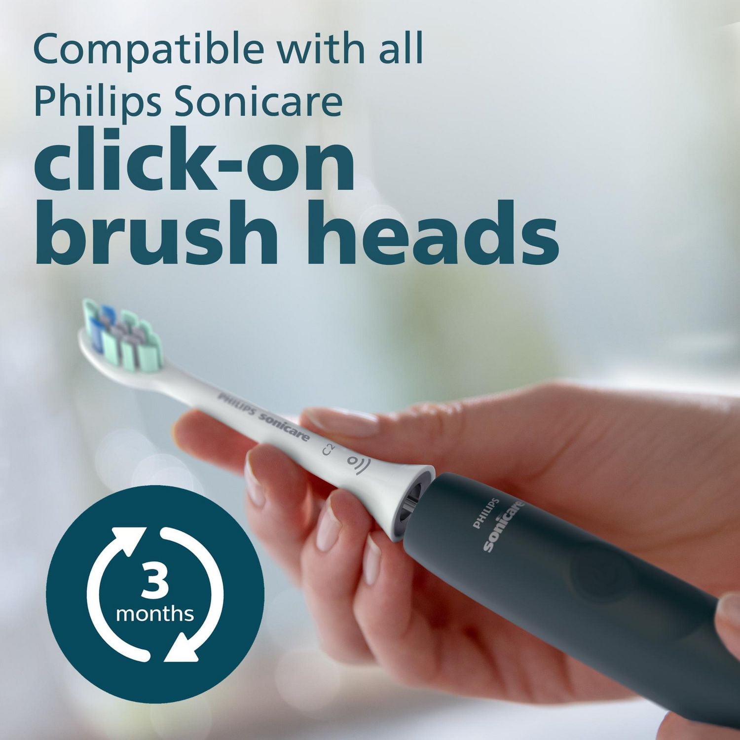 Brosse à dents électrique Philips Sonicare 4100, brosse à dents électrique rechargeable avec capteur de pression, blanc, HX3681/28