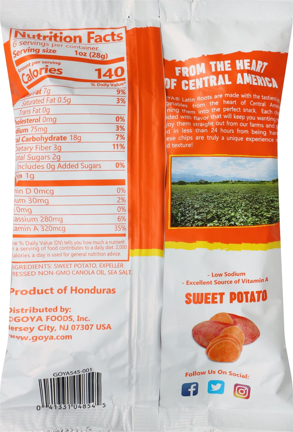 Goya Latin Roots Chips Sweet Potato w/ Sea Salt 6 oz