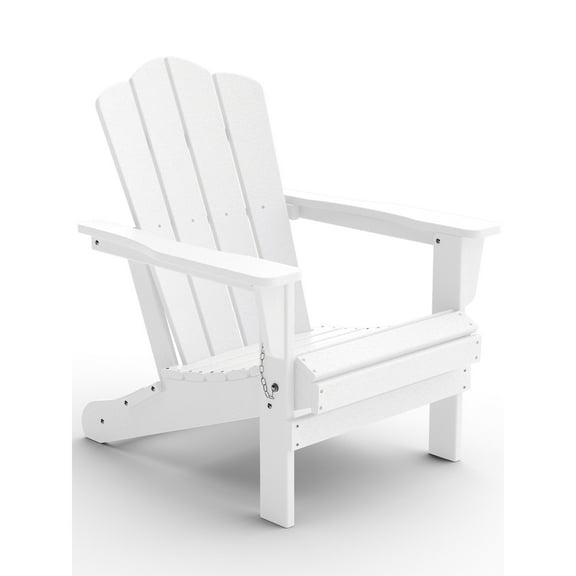 JEAREY Classic Plastic Folding Outdoor Adirondack Chair Set Of 2 White