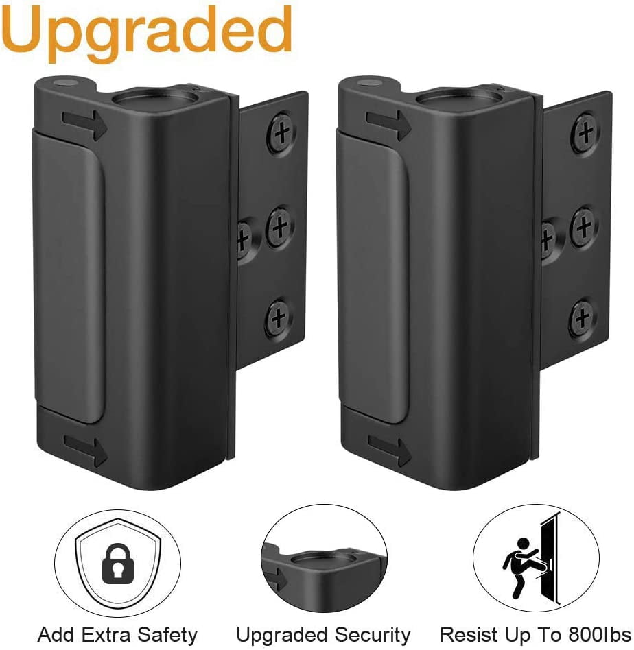 Home Security Door Reinforcement Lock - Child Proof Locks for Front Door Safety, Withstand 800 lbs Top Flip Latch for Inward Swinging Door