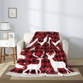thumbnail image 2 of Sikiie Christmas Buffalo Plaid Cozy Flannel Fleece Throw Blanket: Lightweight & Thick for All Seasons - Perfect for Women, Men, & Kids"80"x60", 2 of 6