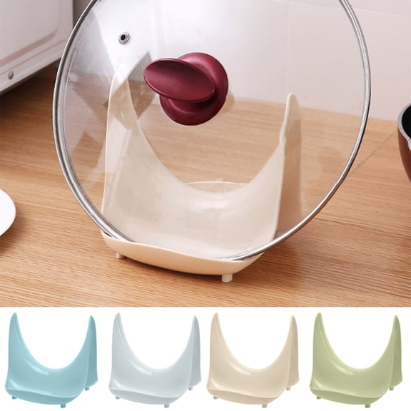 Vnanda 2Pcs Pot Lid Stand,Pan Lid Holder Plastic Dual Spoon Rest Kitchen Lid Rack Storage Spatula Stove Organizer Shelf Kitchen Tool - Prevents From Dripping Pot Lids-6.5" x 6.69" x 6.02"