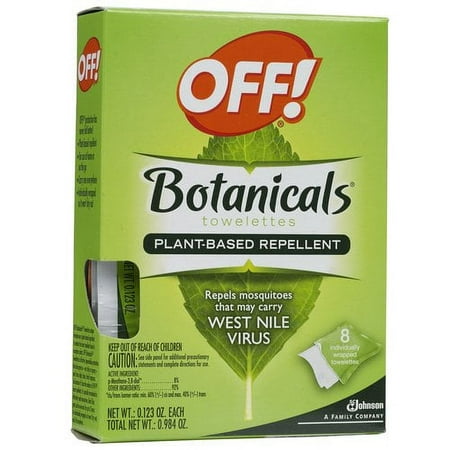 OFF! Botanical Towelettes Plant Based Repellent,8 Towelette.