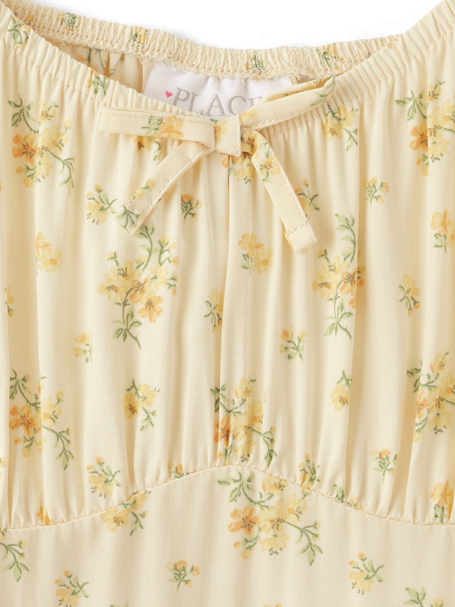 The Children's Place Girls Short Puff Sleeve Floral Tiered Corset Dress, Sizes XS-XXL