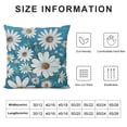 thumbnail image 5 of Shiartex Spring Daisy Floral Pillow Covers  Teal Blue White Flower Oil Painting Bloom Decorative Throw Pillow Cover  Home Sofa Couch Decor Cushion Case, 5 of 5
