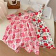 thumbnail image 3 of Vedolay Little Girl Dress Girls Floral Dress Boho Ruffle Sleeve Pleated Casual Swing Dresses,Pink 4-5 Years, 3 of 5