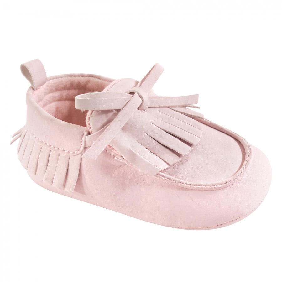 Hudson Baby Infant Girl Moccasin Shoes, Light Pink, 06 Months