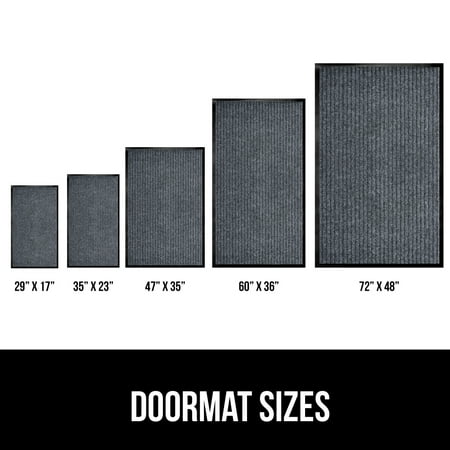 GORILLA GRIP Door Mat, Waterproof, Traffic Guard Commercial Office Doormat, 35x23, Gray