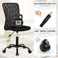 thumbnail image 4 of CL.HPAHKL Mesh Office Desk Chair Armless Computer Chair, Adjustable Rolling Task Work Swivel Chairs with Wheels, Ergonomic PC Chair for Small Spaces Home Bedroom Study, Black, 4 of 7