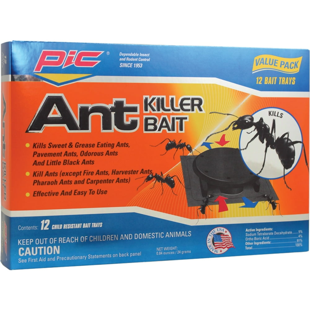 Pic Plastic Ant Killer Bait Stations, 12 Pk, Effective and Easy to Use