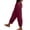 Wine_#03, variant on Sewkxo Pants for Womens Fashion Linen Drawstring Elastic Waist Trousers Spring Summer Casual Baggy Fit Casual Pants with Pockets,Black S