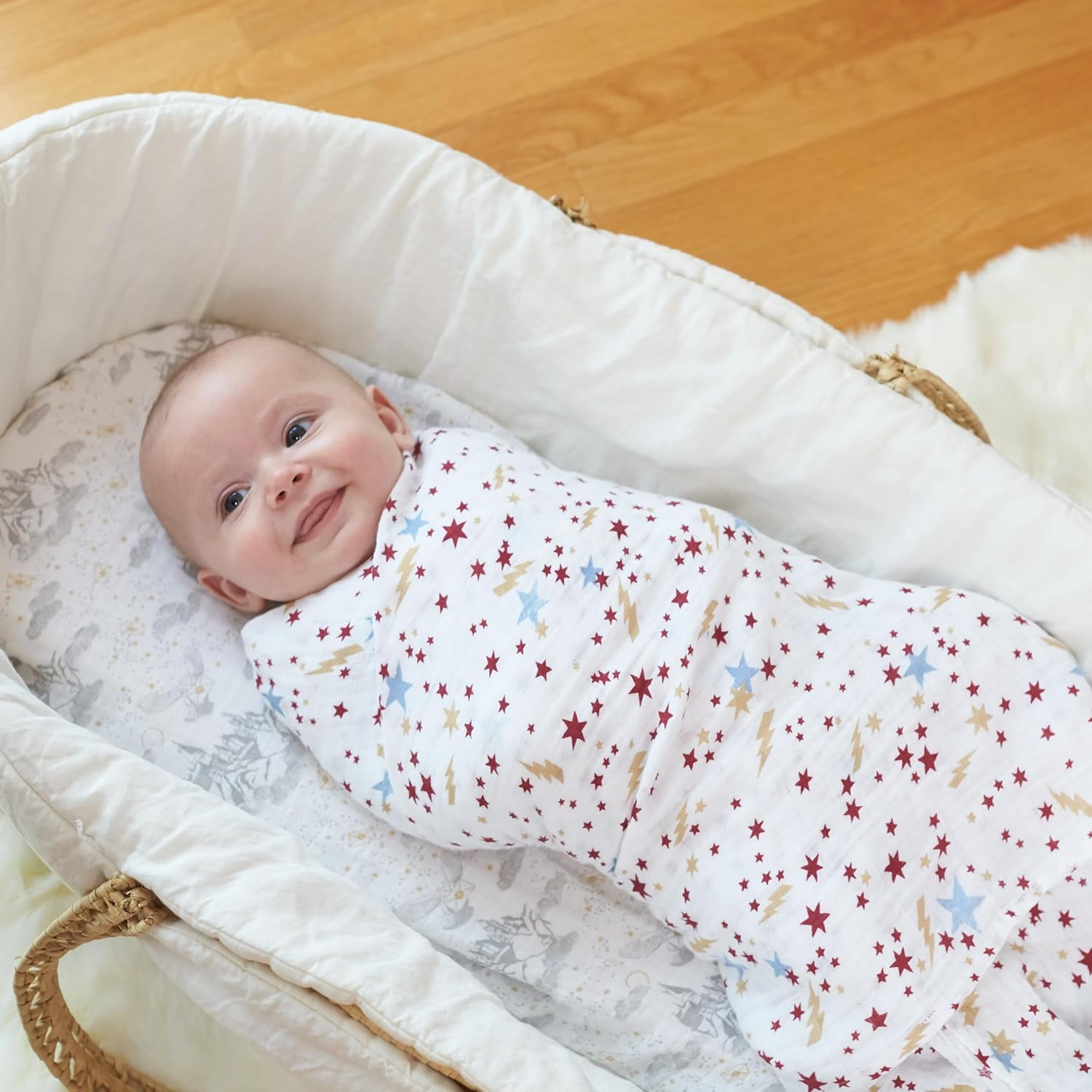 aden + anais , 100% Muslin Cotton Swaddle Blanket, Unisex, 4 Pack,Harry Potter