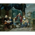thumbnail image 3 of Nicolaas Verkolje 14x12 Black Modern Framed Museum Art Print Titled - Portrait of David Van Mollem with His Family (1740), 3 of 5