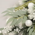 thumbnail image 6 of White Christmas Teardrop Wreaths for Front Door Artificial Floral Garland Christmas Teardrop Swag Christmas Hanging Pendant for Winter Holiday Xmas Wall Door Hanging Decor (18.7"L*11.8"W), 6 of 8