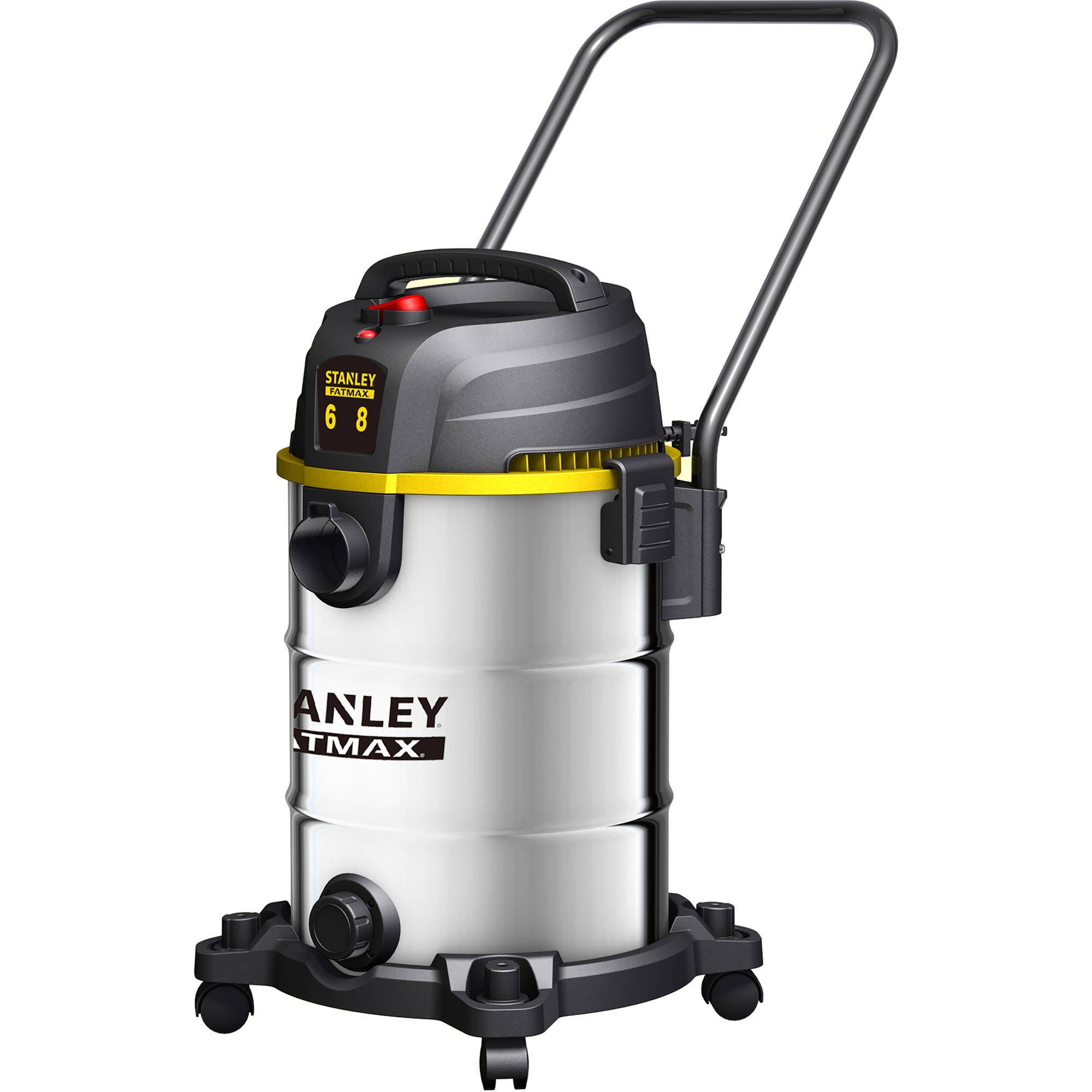 Stanley Wet/Dry Vacuum, 6 peak HP, 8 gal, Stainless Steel, Industrial
