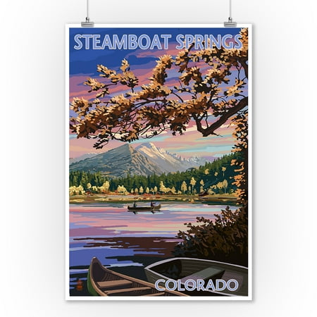 Steamboat Springs, Colorado - Twilight Lake Scene - Lantern Press Artwork (9x12 Art Print, Wall Decor Travel