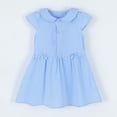 thumbnail image 4 of LOOK! Auroural Children's Plaid Lapel Short Sleeved Dress Girls' Summer College Style Casual And Comfortable Dress（2-8Y）, 4 of 8
