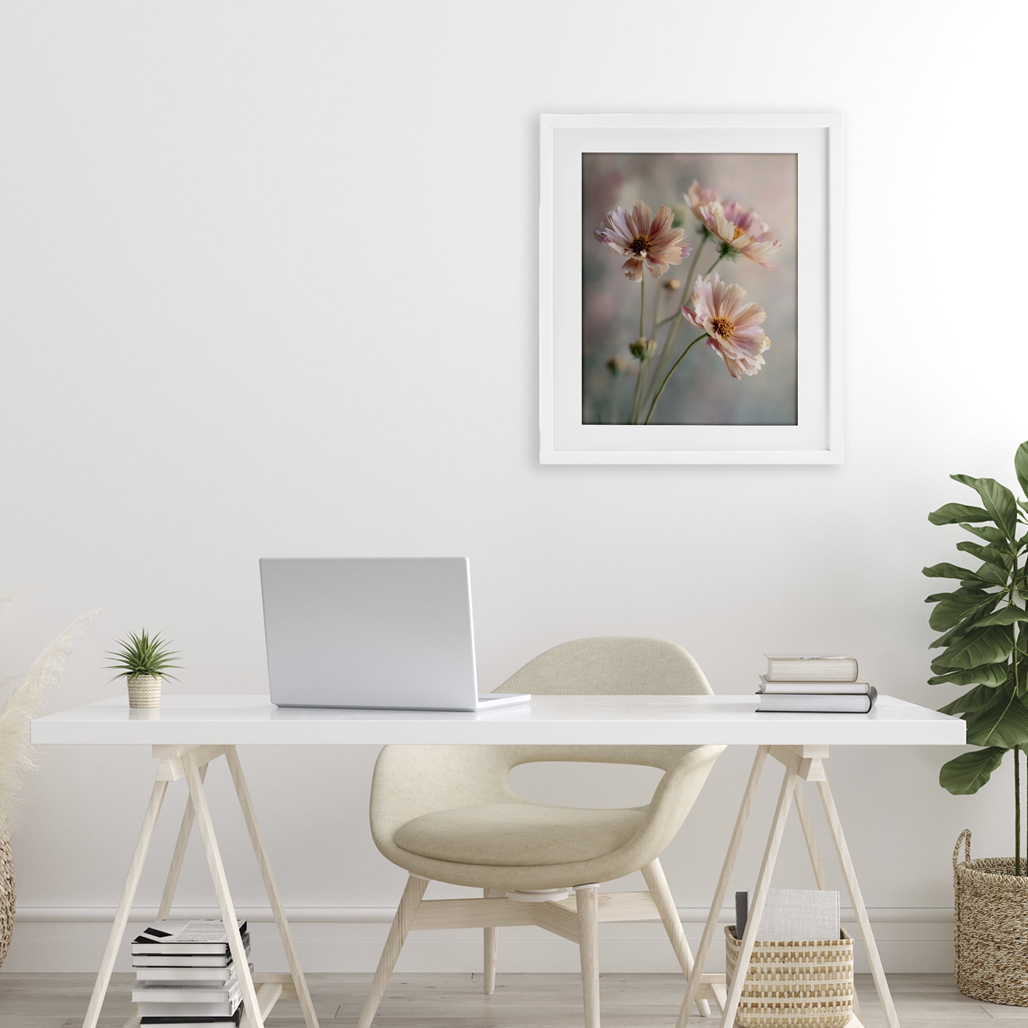 Stupell Industries Pink Daisies Close Up White Framed Print Under Glass, design by Franklyn Gregory