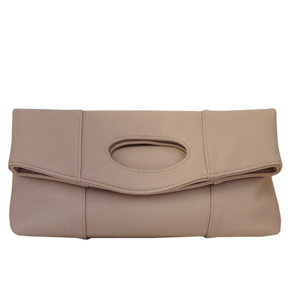 Synthetic Leather Fold Over Clutch