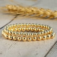 thumbnail image 6 of EOEMY Luxury 14K Gold Plated Beads 4/5/6/8 Beaded Bracelets Men Women Stacking Bangle-5mm, 6 of 9