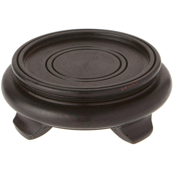 Bard's Dark Wood Decorative Base, 1.625" H x 4.75" W x 4.75" D (3.5" Display Diameter), Pack of 3