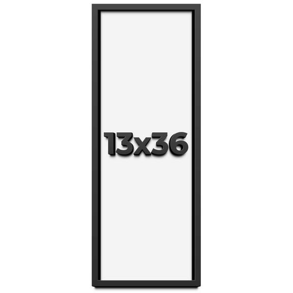 13x36 Shadow Box Frame Black | 1 inches Deep Real Wood Contemporary Shadowbox Display Frame | UV