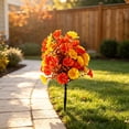 thumbnail image 4 of Autumn Artificial Flower with Ground Stake,16 Inch Fall Warm Tone Floral Pick, Weather Resistant Fake Plant Ornament for Yard Patio Garden Thanksgiving Decor, 4 of 6