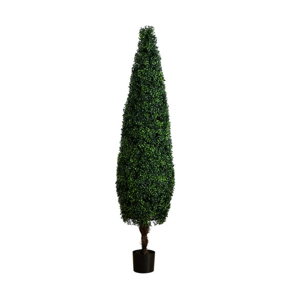 Nearly Natural 6ft. UV Resistant Artificial Boxwood Topiary Cone Tree (Indoor/Outdoor)