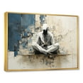 thumbnail image 2 of Designart "Abstract Art For Yoga Meditation In Blue And White" Yoga Floater Framed Wall Art Prints, 2 of 5