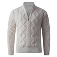 thumbnail image 1 of Viluyesy Chandail à Manches Longues pour Homme, Chandail à Col Rond d'Extérieur à Rayures Régulières, Chandail à Enfiler Blanc P, 1 of 7