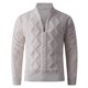 thumbnail image 1 of pstuiky mangas largas para hombre, Blusa informal de tweed de color liso para hombre, cuello alto, cremallera, hilo grueso, manga larga, cuello alto camisetas de hombre m, 1 of 7