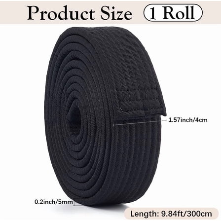 Black Brazilian Jiu Jitsu Belt Polyester Martial Arts Belt Judo TKD Aikido Uniform Rank Belt Long Soft Universal BJJ Belts Taekwondo for Men Women Sports Training Equipment 9.84ft