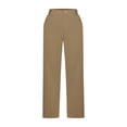 thumbnail image 4 of DHFJKG Women's Golf Pants Stretch Work Dress Capri Pants Classic Fit Straight Leg Solid Color Flat Front Versatile Trousers, 4 of 6