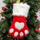 thumbnail image 1 of Xihbxyly Calcetines Navideños con Forma de Pata de Perro, Tejidos a Mano, Diseño Rojo y Gris, Decoración Festiva para Árbol, Bolsa de Regalo Navideña, Multiusos, 1 Bolsa de Regalo Navideña., 1 of 4