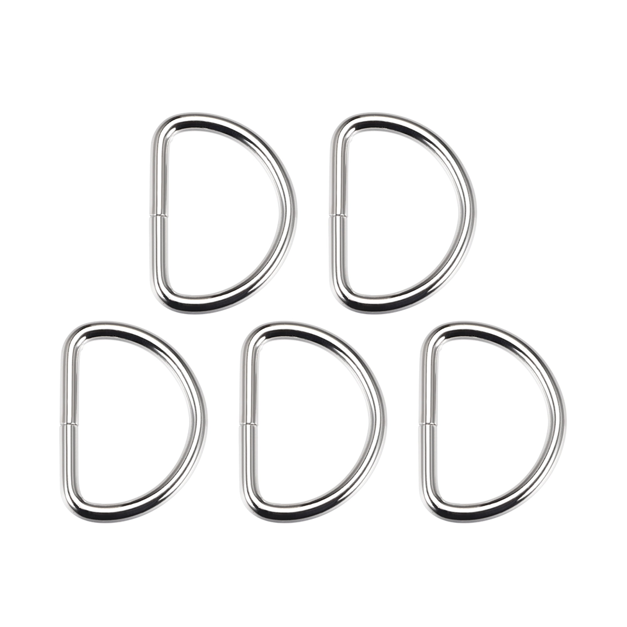 5 Pcs D Ring Buckle 1.6 Inch Metal Semi-Circular D-Ring Silver Tone for ...