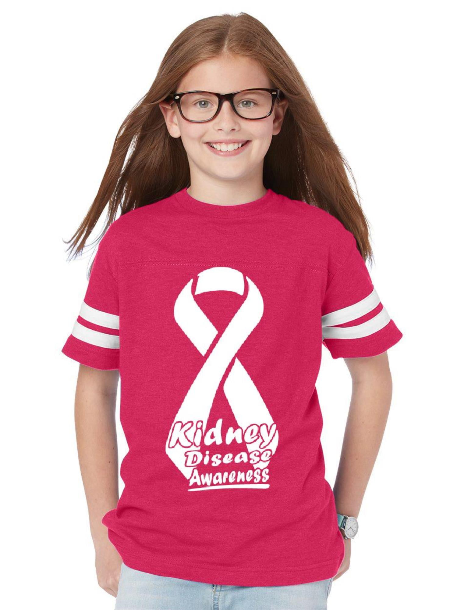 IWPF Youth Kidney Disease Awareness Football Fine Jersey TShirt
