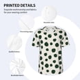thumbnail image 3 of Lsque Abstract Green Polka Dot Pattern Mens Polo Golf Shirts Funny Graphics Shorts Sleeve Button Shirts Baseball T-shirt-Small, 3 of 7