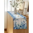 thumbnail image 5 of Table Runner 60 Inches Long for Kitchen Dining, Spring Blue Floral Dresser Scarf Farmhouse, Dining Table Decorations for Wedding/Parties, Farmhouse Weeping Floral Leaves Wood 13 x 60 In, 5 of 8