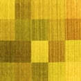 thumbnail image 1 of Ahgly Company Indoor Square Checkered Yellow Modern Area Rugs, 7' Square, 1 of 4