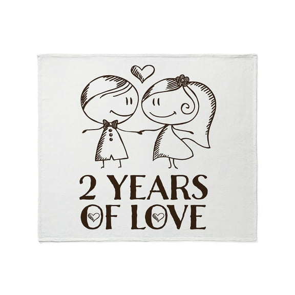 CafePress - 2Nd Anniversary Chalk Couple Throw Blanket - Soft Fleece Throw Blanket, 50"x60" for All Ages