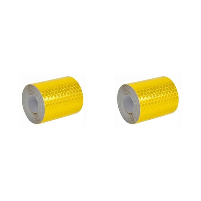 bedienty Safety Reflection Light Luminous Night Warning Tape Strip Belt Sticker For Cars gold 2Set