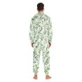 thumbnail image 4 of FORMRS Onesies Pajama for Adults Unisex Hoodie Winter Jumpsuit One Piece Sleepwear, Sizes S-2XL, Green Leafy Pattern, 4 of 7