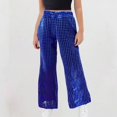 thumbnail image 2 of NAISIBABY Flare Pants for Girls, Stretchy Soft with Pockets High Waist Kids Casual Stage & Party Wear Dress-Up Pants Blue Size 13, 2 of 4