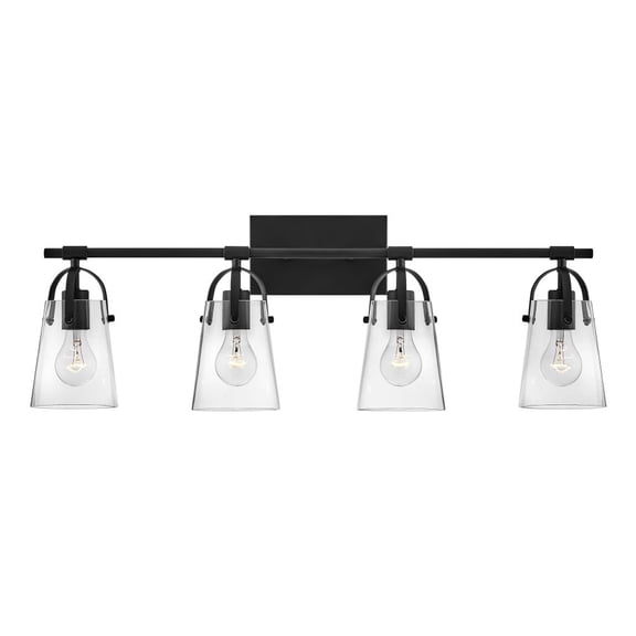 5134BK Hinkley Lighting Foster - 4 Light Bath Vanity in Transitional Style - 31.75 Inches Wide by 10.75 Inches High-Black Finish