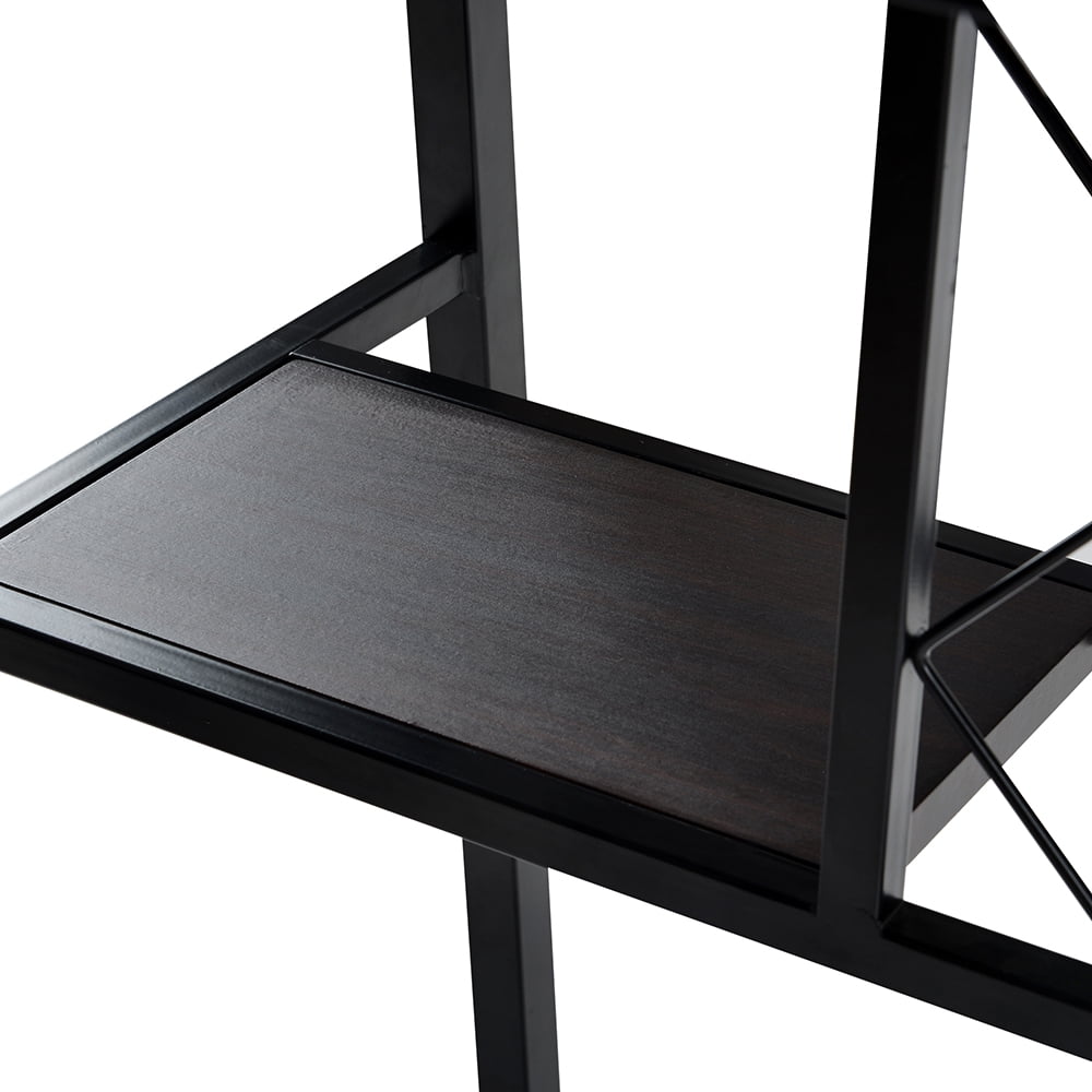 Kepooman 5 Piece Counter-Height Table Set with Wine Rack and Glass Holder, Dark Brown Kepooman 5 Piece Counter-Height Table Set with Wine Rack and Glass Holder, Dark Brown