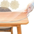 thumbnail image 5 of TOPCHANCES Clear Plastic Tablecloth, 100% Waterproof Oilproof PVC Table Cover Protector, 1.5mm Thick Easy Clean Vinyl Spills Table Protector (35 x 70 in, with 2pcs Placemats), 5 of 10
