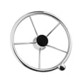 thumbnail image 1 of Sidaley Volante de barco de acero inoxidable, espejo pulido, eje de 3/4 pulgadas, accesorios universales para botes de remos al aire libre con Bombillas para automóviles, 1 of 6